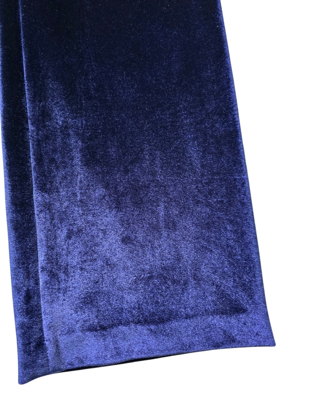 Self-Portrait Deep Navy Velvet Wide-Leg Pants - Picture 3 of 7